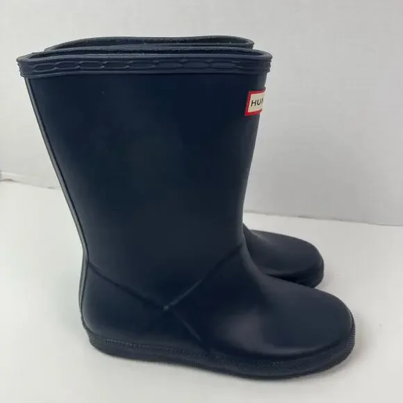 Hunter Kids First Classic Rain Boots In Navy Size 13B/1G GUC Unisex - Picture 8 of 16